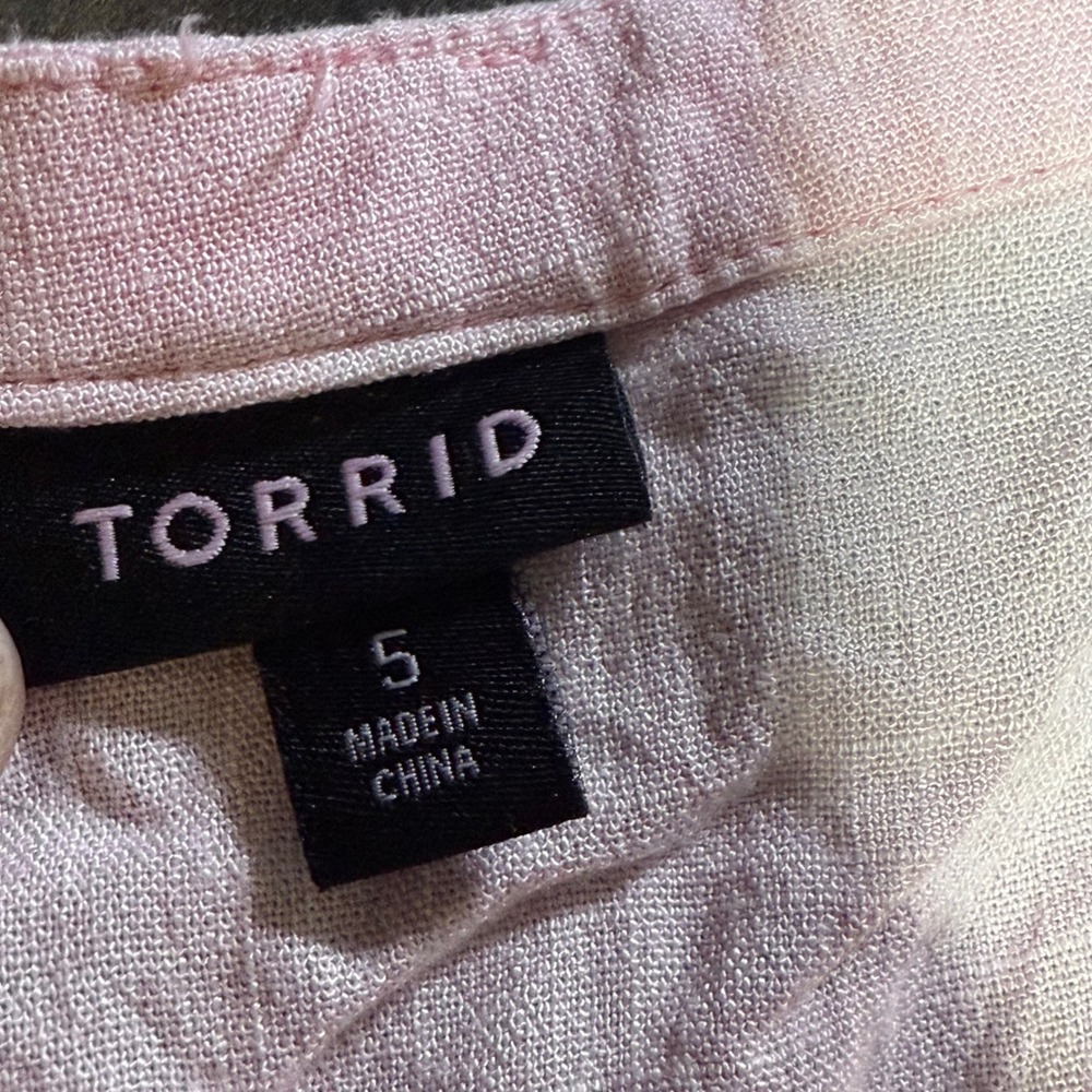 Torrid Pink Floral Embroidered Sleeveless Tassel Tie‎ Top Plus Size 5 - Picture 4 of 5